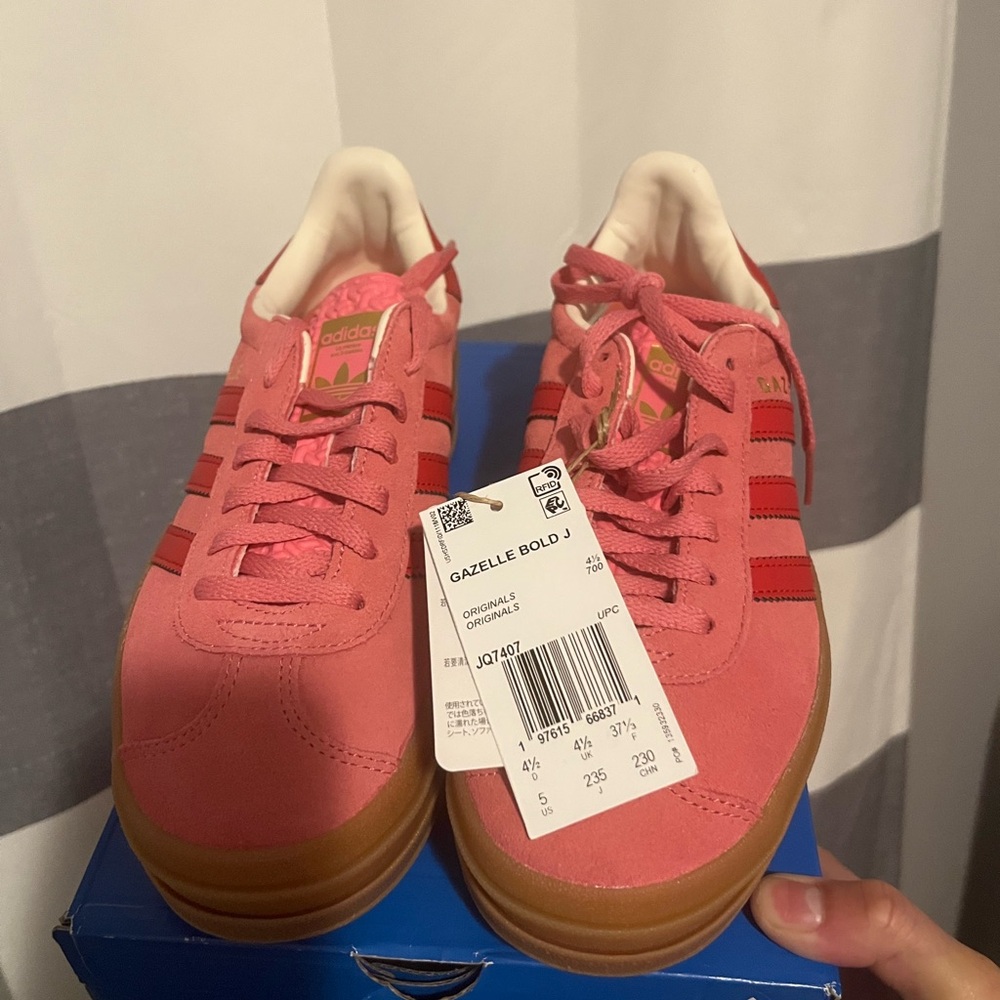 Adidas Gazelle Bold Pink and Red Sneakers